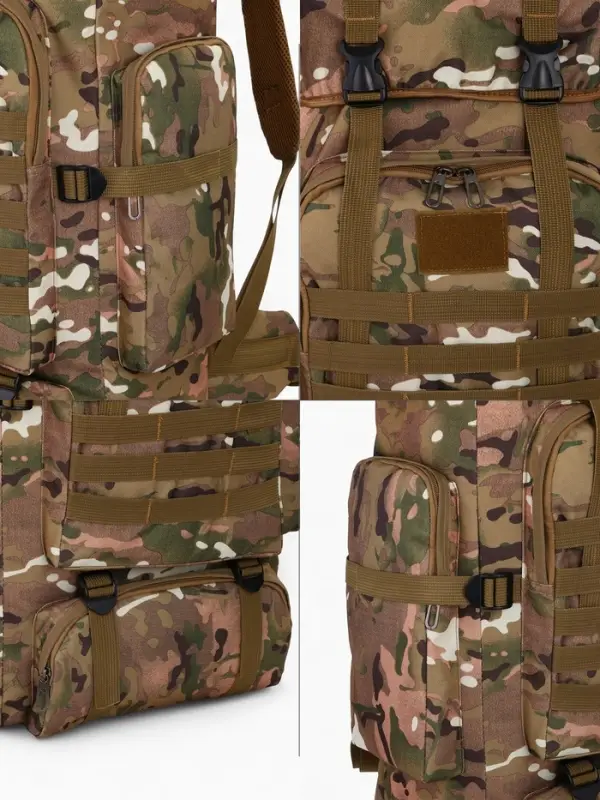 Рюкзак туристический Adventure мужской, 80 л, oxford, камуфляж мультикам