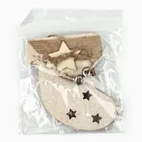 Ёлочная игрушка новогодняя &laquo;Носочек&raquo;, дерево, 9&times;10 см