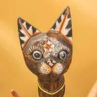 Сувенир «Кошка», 60×14×6 см, дерево, коричневый, МИКС