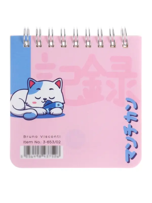 "POCKET JOURNAL" 90 х 90 мм, 60 Л, (4 ВИДA) НА ГРЕБНЕ "KAWAII ANIMALS"