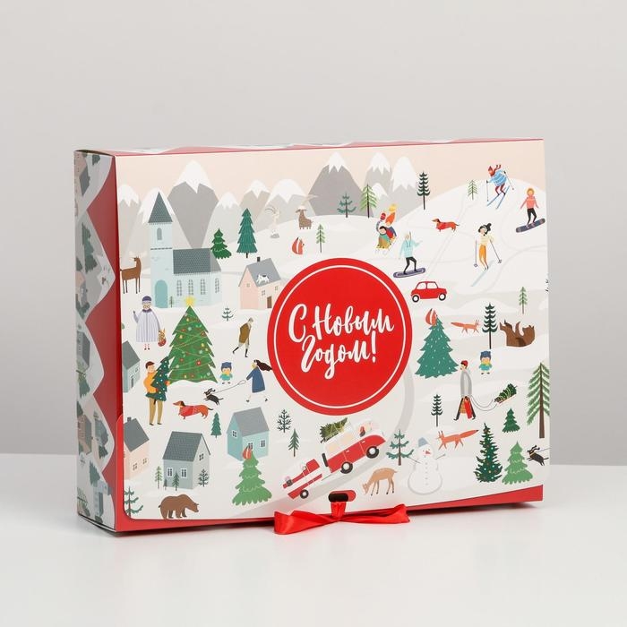 Коробка подарочная новогодняя складная «Новогодние истории», 31 х 24.5 х 8 см, Новый год Коробка подарочная новогодняя складная «Новогодние истории», 31 х 24.5 х 8 см, Новый год