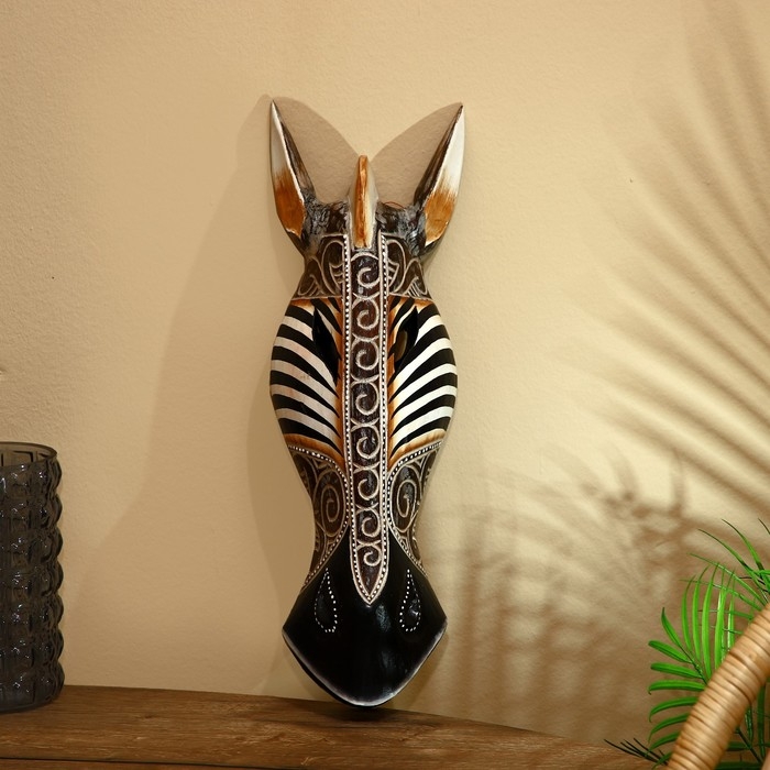 Маска «Зебра», 55 см +/- 5 см, албезия