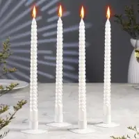 Набор свечей витых, 2.2&times;30 см, 4 шт., перламутровый металлик