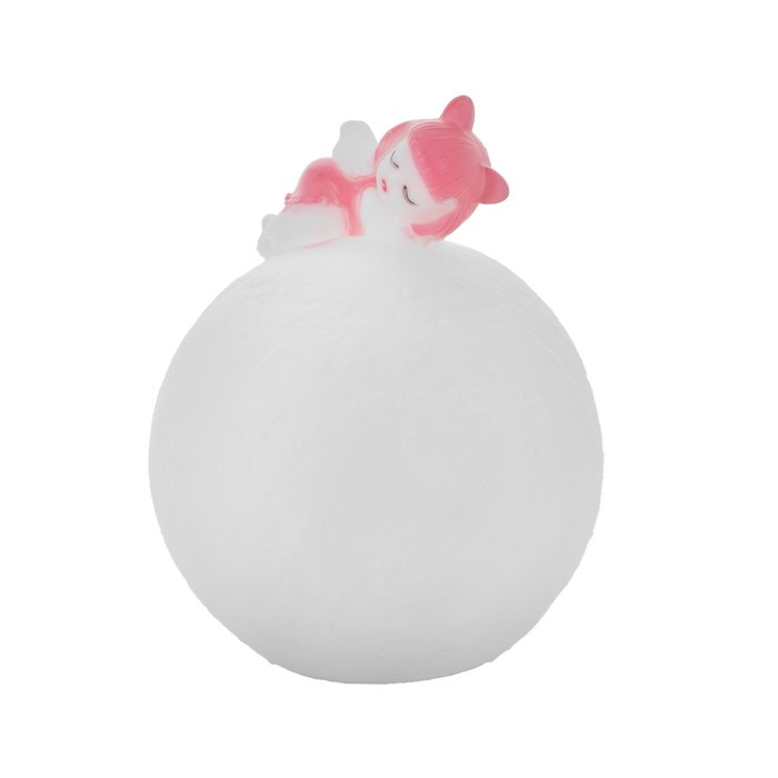 Ночник "Девочка на луне" LED от батареек 3xLR44 розовый 10х10х14 см RISALUX