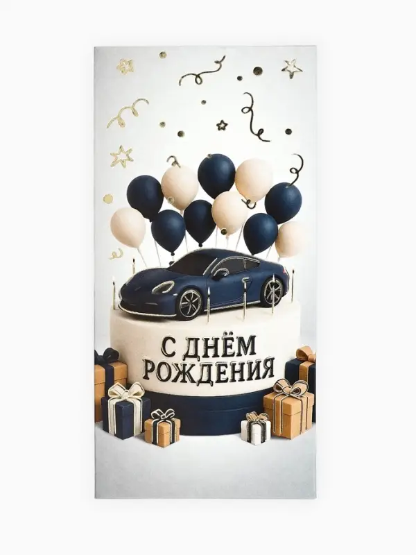 Конверт для денег &laquo;С днём рождения&raquo;, мужской, тиснение, 16.5&times;8 см