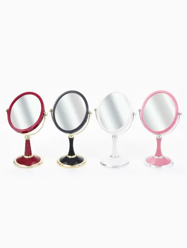 Зеркало настольное, с увеличением х2, двустороннее, на ножке, 17&times;28.5 см, (13.5&times;16.5 см), МИКС