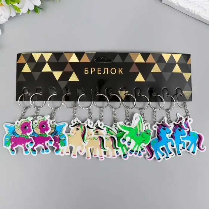 Брелок пластик Брелок пластик "Единорог" мягкий МИКС 4,5х5,5 см