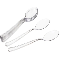 Ложка одноразовая чайная  130мм прозрачная ПС 50шт/уп