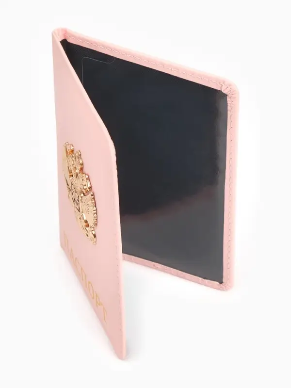 Обложка на паспорт с металл элементом &laquo;Герб&raquo;, искусственная кожа