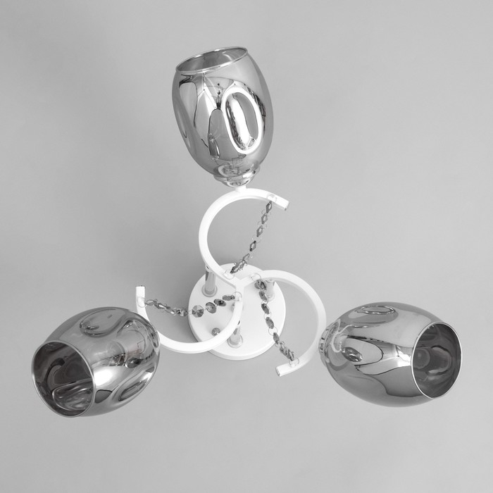 Люстра Люстра "Айлин" 3х60вт Е14 Белый,хром 55х55х20см