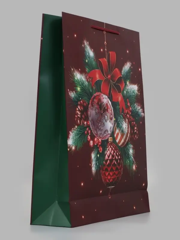 Пакет подарочный &laquo;Алые украшения&raquo;, 33&times;10&times;42.5 см