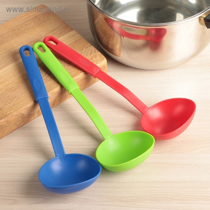 Половник Доляна «Радужный», 31 см, цвет МИКС Половник Доляна «Радужный», 31 см, цвет МИКС