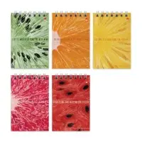 Блокнот А7, 40 листов на гребне EXOTIC FRUITS, обложка ламинированный картон, блок 55г/м2, МИКС