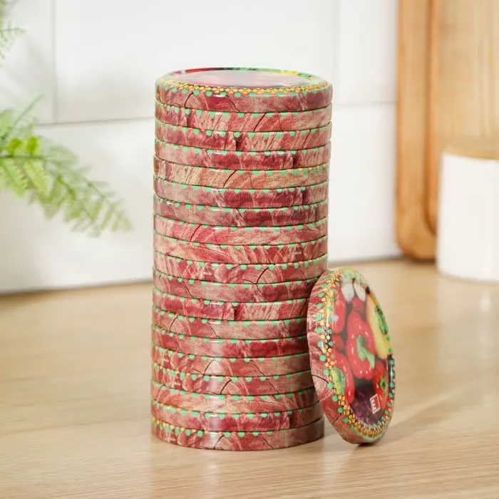 Крышка для консервирования «Елабуга. Карусель», ТО-82 мм, винтовая, литография, упаковка 20 шт, цвет микс Крышка для консервирования «Елабуга. Карусель», ТО-82 мм, винтовая, литография, упаковка 20 шт, цвет микс