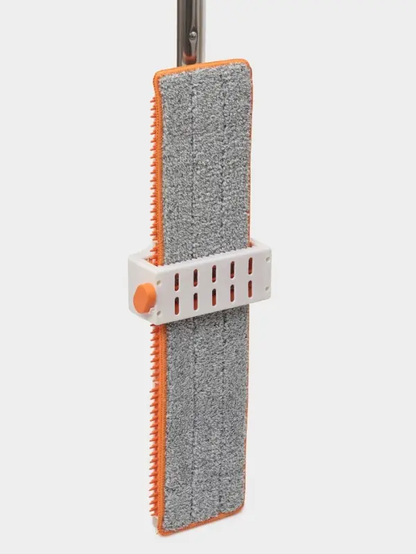 Швабра с отжимом, водосгоном и щёткой Raccoon, 2 насадки из микрофибры 50&times;11 см, стальная ручка 141 см