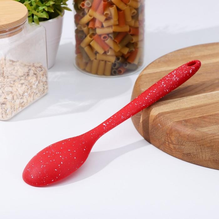 Ложка гарнирная Доляна «Гранат», силикон, 28,5×5,5 см, цвет красный Ложка гарнирная Доляна «Гранат», силикон, 28,5×5,5 см, цвет красный