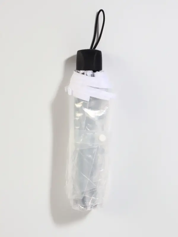 Зонт механический &laquo;Однотонный&raquo;, 3 сложения, 8 спиц, R=48/53 см, d=96 см, прозрачный, белый