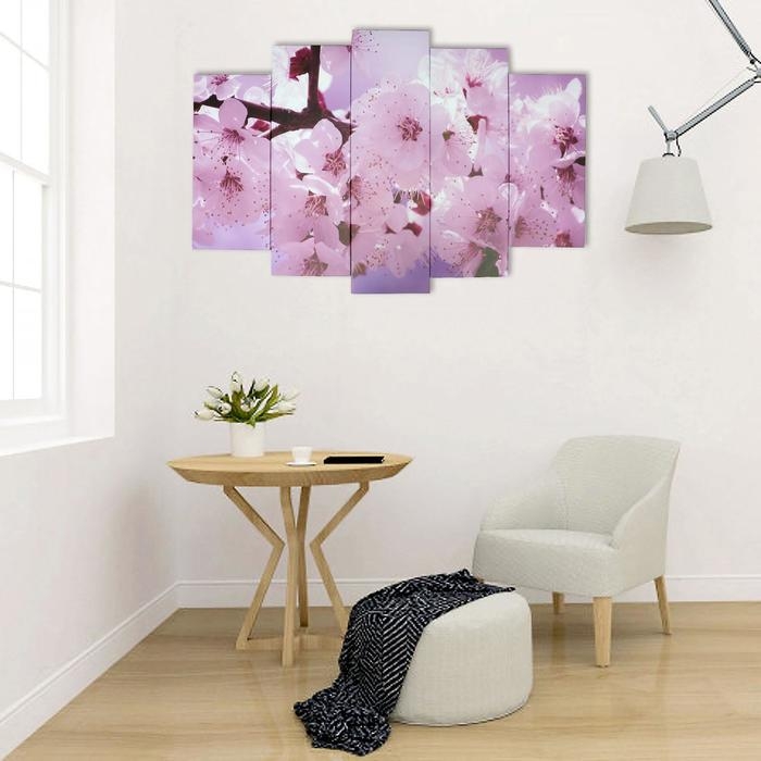 Картина модульная на подрамнике  Картина модульная на подрамнике "Ветка сакуры" 120х80 см (2-24х53, 2-24х70, 1-24х80)
