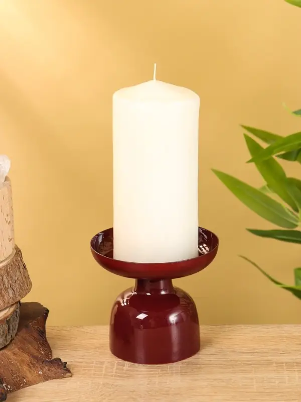 Подсвечник на 1 свечу "Сливовый" глянцевый 10х10х9 см