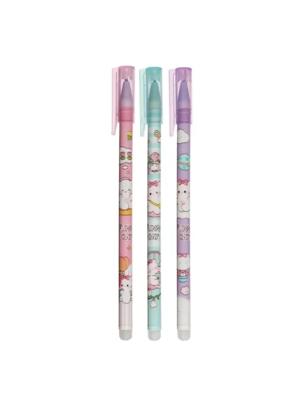 Стираемая ручка &laquo;Котик&raquo;, гелевая, синий стержень, узел 0.38 мм, МИКС