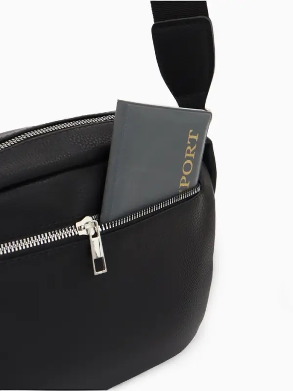 Сумка женская кросс-боди TEXTURA на молнии, 16&times;7&times;17 см, чёрная