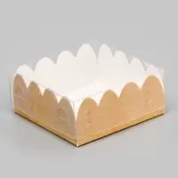 Коробка для печенья, крафт, 7×7×3 см