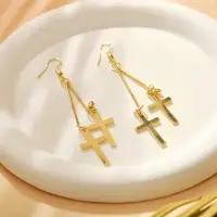 Серьги висячие &laquo;Шелест&raquo;, крестики, цвет МИКС, 8.5 см