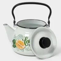 Чайник сферич. с мет.р. 3л (белая)Лимонный сет Чайник сферич. с мет.р. 3л (белая)Лимонный сет