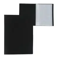 Папка с 40 вкладышами А4, 500 мкм, Calligrata, текстура &laquo;песок&raquo;, чёрная