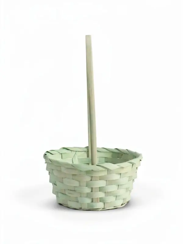 Корзина плетёная 19&times;9/32 см, светло-зелёный, бамбук