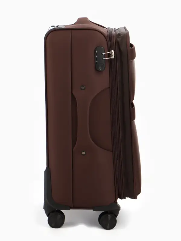 Чемодан на колёсах TEXTURA, с увеличением, кодовый замок, 42&times;26&times;68 см, 24", коричневый