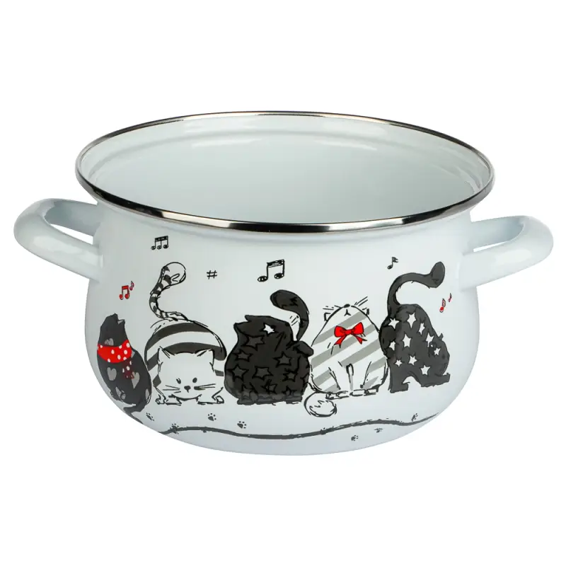 VETTA Хвостатые друзья Кастрюля эмалированная, 18см, 2,0л, индукция