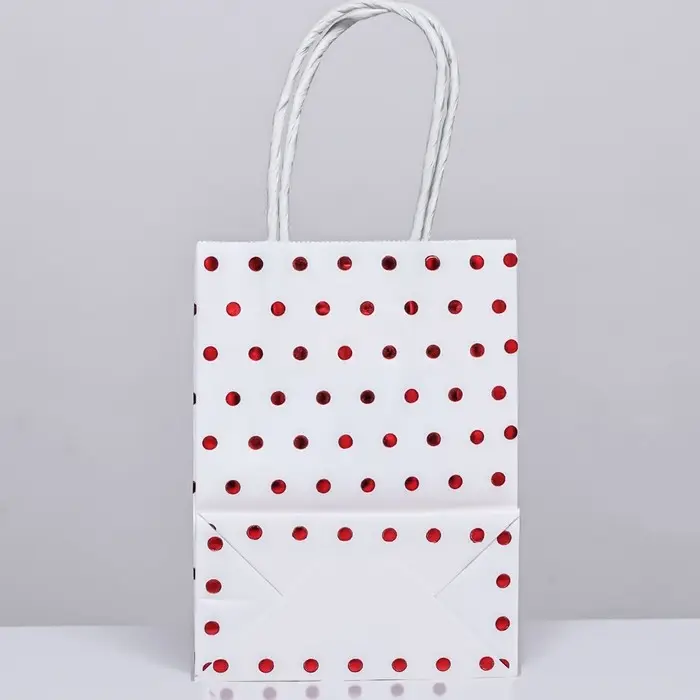 Пакет крафт с красным тиснением, круглая ручка, белый, 15 х 11 х 6 см, 120 г Пакет крафт с красным тиснением, круглая ручка, белый, 15 х 11 х 6 см, 120 г