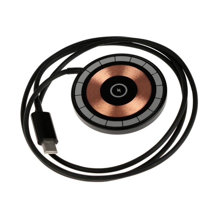 Беспроводное зарядное устройство i12, MagSafe, 15 Вт, Type-C, 2 А, 1 м, чёрное