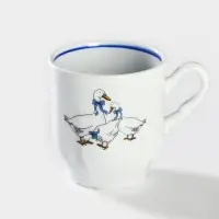 Кружка Добрушский завод &laquo;Гуси&raquo;, 220 мл, фарфор, белая, рисунок МИКС