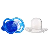 Соска- пустышка ортодонтическая M&B &laquo;Мишка&raquo; с колпачком, от 6 мес., голубой