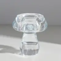 Подсвечник стекло на 1 свечу "Тюльпан на ножке" прозрачный d=2,5 см 6х6х7,5 см