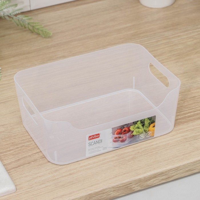 Корзина для хранения Scandi, 3,1 л, 24×17×9 см, цвет прозрачный Корзина для хранения Scandi, 3,1 л, 24×17×9 см, цвет прозрачный