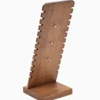 Подставка под цепочки, темное дерево, 12 мест, 10&times;10&times;27 см, коричневая