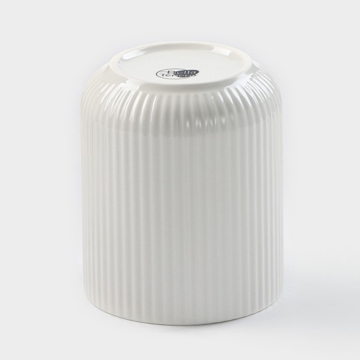 Банка для хранения сыпучих продуктов BellaTenero, 600 мл, d=10 см, с бамбуковой крышкой, фарфоровая, цвет белый