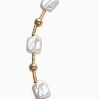 Бусы &laquo;Жемчуг. Майорика прямоугольник&raquo;, L=55 см, белые в золоте