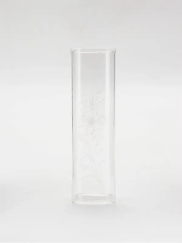 Ваза стеклянная для цветов " Цветы ", 6 х 20 см (530 мл)