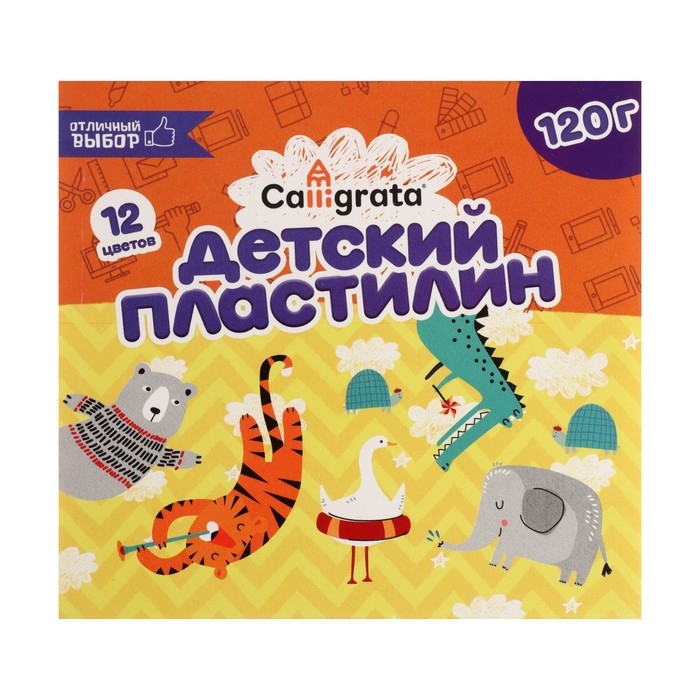 Пластилин Calligrata, 12 цветов, 120 г Пластилин Calligrata, 12 цветов, 120 г