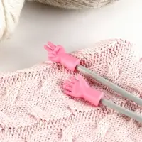 Набор заглушек для спиц, d=2-3 мм, 1.1&times;3.5 см, 6 шт., розовый