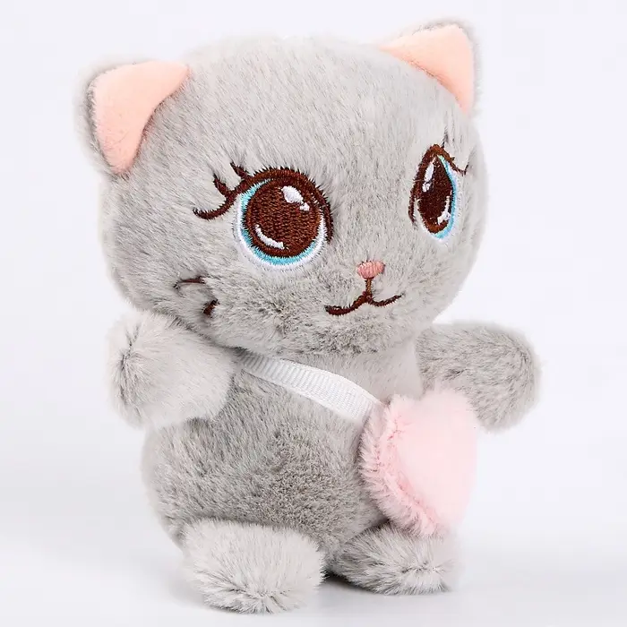Мягкая игрушка &laquo;Кот&raquo;, с сердцем, 11 см, цвет МИКС