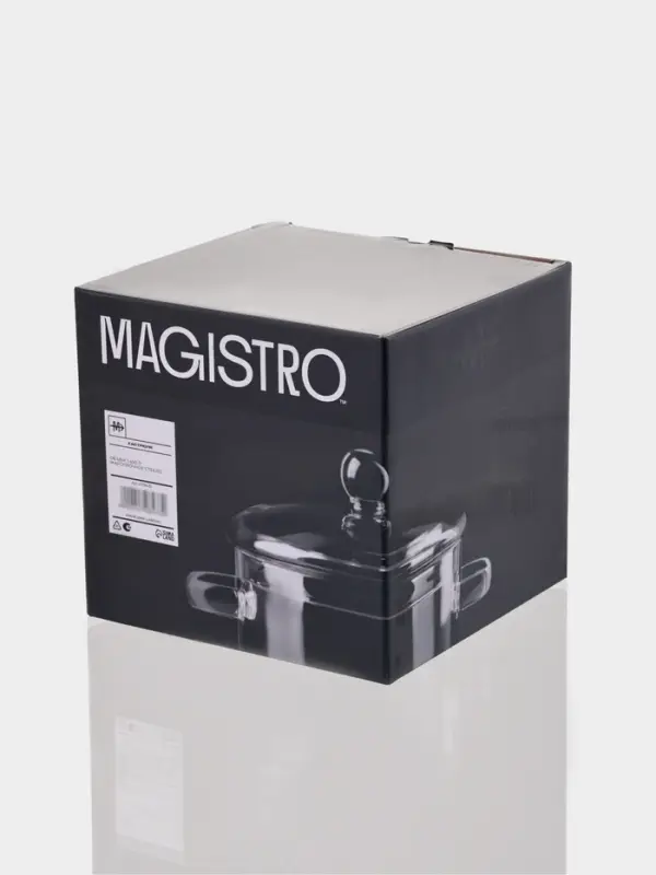 Кастрюля Magistro &laquo;Лия&raquo;, 1.45 л, d=16 см, с крышкой, жаропрочное стекло, прозрачная