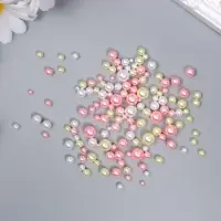 Декор для творчества пластик "Шарики. Сакура. Ассорти" d=3-8 мм, набор 10 гр