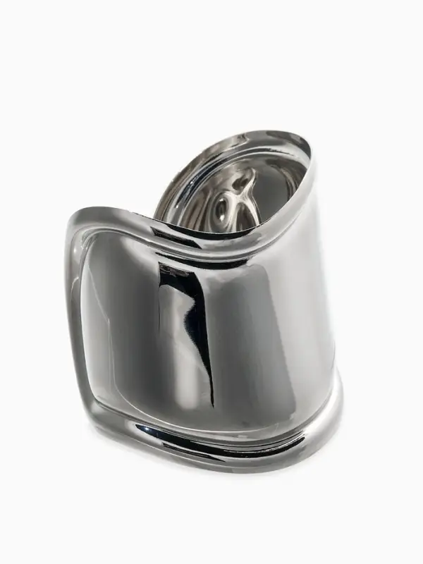 Браслет манжета &laquo;Изгиб&raquo;, d=6 см, цвет серебро