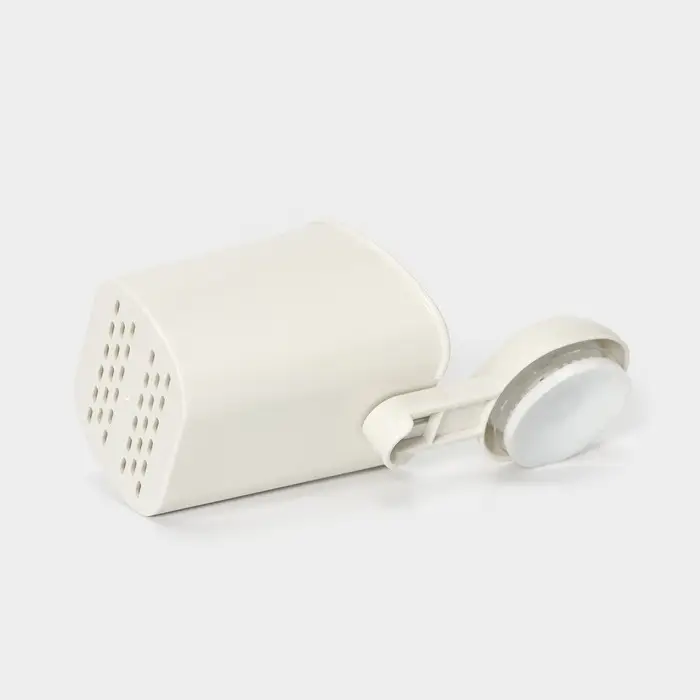 Стакан для зубных щёток на вакуумной присоске, пластик, 9×7,7×19 см, белый