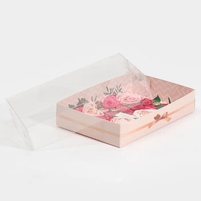 Кондитерская упаковка, коробка для макарун с пластиковой крышкой, «Хорошего дня!», 18 х 12 х 3.5 см Кондитерская упаковка, коробка для макарун с пластиковой крышкой, «Хорошего дня!», 18 х 12 х 3.5 см